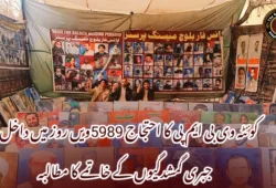کوئٹہ وی بی ایم پی کا احتجاج 5989ویں روز میں داخل، جبری گمشدگیوں کے خاتمے کا مطالبہ