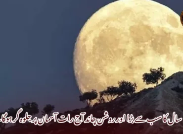 سال کا سب سے بڑا اور روشن چاند آج رات آسمان پر جلوہ گر ہوگا۔
