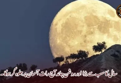 سال کا سب سے بڑا اور روشن چاند آج رات آسمان پر جلوہ گر ہوگا۔