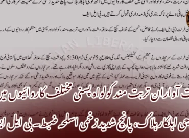 دشت آواران تربت مند کولواہ پسنی مختلف کاروائیوں میں آٹھ فوجی اہلکار ہلاک، پانچ شدید زخمی اسلحہ ضبط۔ بی ایل ایف