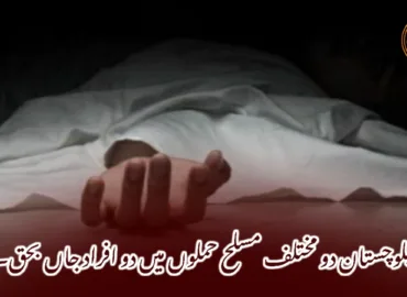 بلوچستان دو مختلف مسلح حملوں میں دو افراد جاں بحق۔