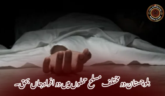 بلوچستان دو مختلف مسلح حملوں میں دو افراد جاں بحق۔