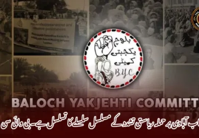 ہوشاب آبادی پر حملہ ریاستی تشدد کے مسلسل سلسلے کا تسلسل ہے۔ بی وائی سی