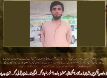 کوئٹہ، واشک اور بالگتر میں فوج اور ڈیتھ اسکواڈ پر حملوں اور اسلحہ ضبط کرنے کی ذمہ داری قبول کرتے ہیں۔ بی ایل ایف