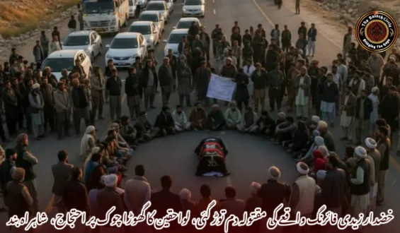 خضدار زیدی فائرنگ واقعے کی مقتولہ دم توڑ گئی، لواحقین کا گھوڑا چوک پر احتجاج،  شاہراہ بند