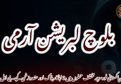 بولان پاکستانی فورسز پر مختلف حملوں میں 2 اہلکار ہلاک اور متعدد زخمی کیے۔ بی ایل اے
