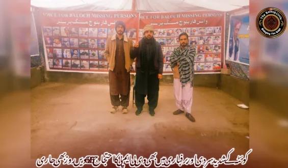 کوئٹہ کے شدید سردی اور برفباری میں بھی وی بی ایم پی کا احتجاج 6061ویں روز بھی جاری