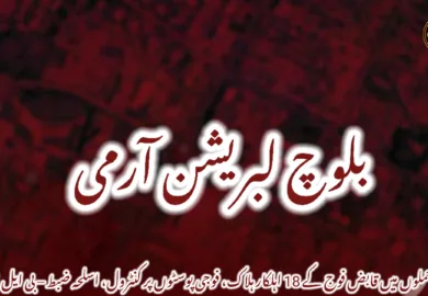 چودہ حملوں میں قابض فوج کے 18 اہلکار ہلاک، فوجی پوسٹوں پر کنٹرول، اسلحہ ضبط – بی ایل اے
