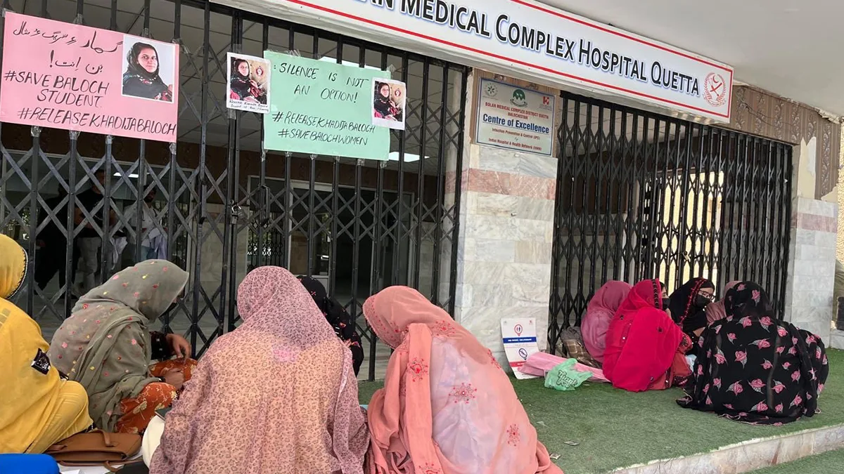 Sixth day of protest outside Bolan Medical Complex in Quetta demands Khadija Baloch’s release