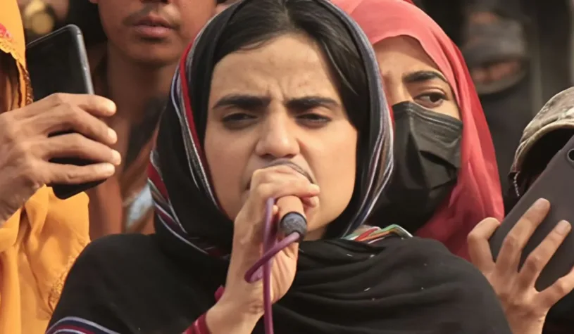 ڈاکٹر ماہ رنگ بلوچ کا کشمیری عوام سے اظہارِ یکجہتی، ریاستی جبر اور پابندیوں کی مذمت۔