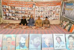 کوئٹہ: جبری گمشدگیوں کے خلاف وی بی ایم پی کا دھرنا 6194ویں روز میں داخل