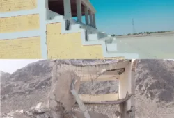 چاغی میں فٹبال اسٹیڈیم دھماکے سے تباہ، وڈھ میں نذیر احمد شیخ کی گرفتاری کے خلاف احتجاج