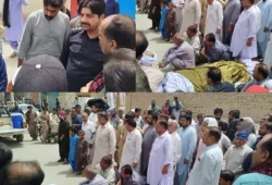نوشکی: ہندو تاجر راکیش کے قتل کے خلاف احتجاج، قاتلوں کی گرفتاری کا مطالبہ