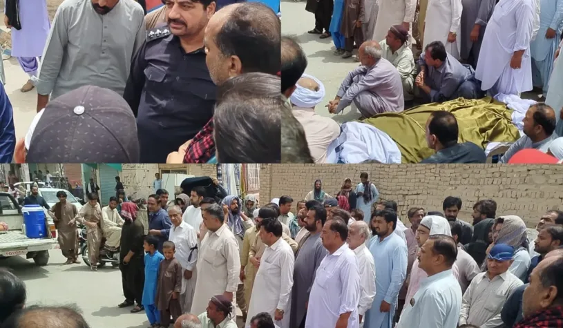نوشکی: ہندو تاجر راکیش کے قتل کے خلاف احتجاج، قاتلوں کی گرفتاری کا مطالبہ